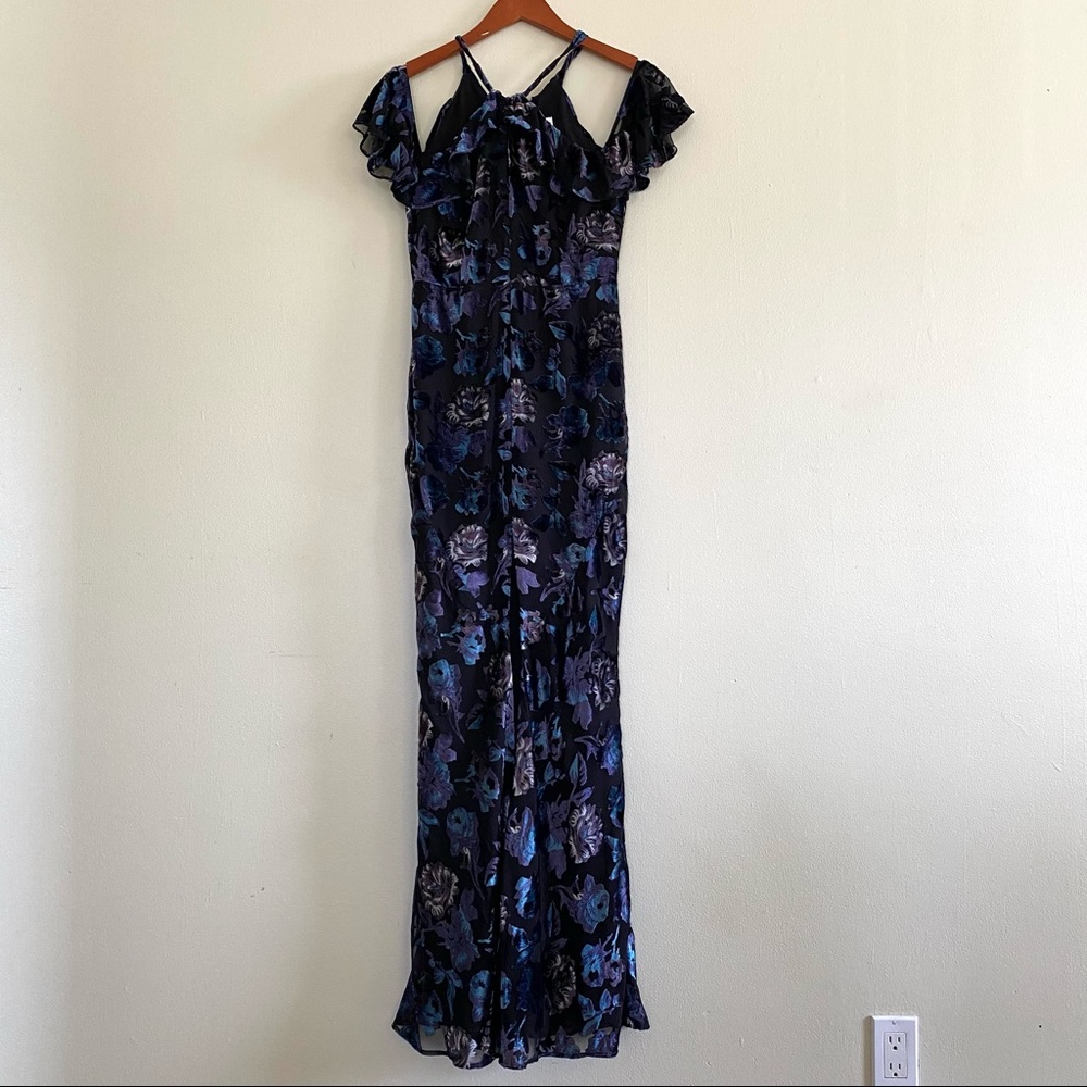 Privacy Please Anthropologie Women's Velvet Burnout Floral Dress Size S Fairy